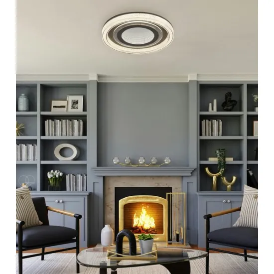 Globo Alsuna antracit-átlátszó távirányítós LED mennyezeti lámpa (GLO-48557-48) LED 1 izzós IP20