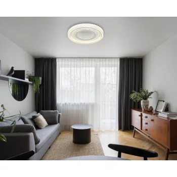 Globo Alsuna fehér-átlátszó távirányítós LED mennyezeti lámpa (GLO-48557-48W) LED 1 izzós IP20