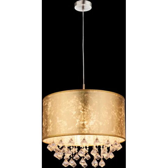 Globo Amy nikkel-arany kristály függesztett lámpa (GLO-15187H3) E27 1 izzós IP20