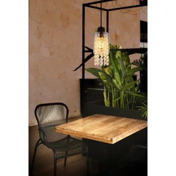 Globo Backey fekete-füstszürke kristály függesztett lámpa (GLO-15799H) E27 1 izzós IP20