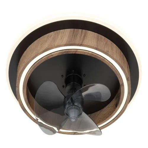 Globo Bozan fekete-barna távirányítós LED mennyezeti ventilátor (GLO-03655) LED 1 izzós IP20