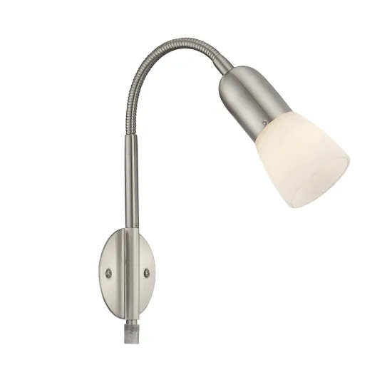 Globo Cathy nikkel-fehér fali spotlámpa (GLO-5453-1W) E14 1 izzós IP20