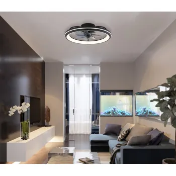 Globo Celeste fekete-opál távirányítós LED mennyezeti ventilátor (GLO-03643) LED 1 izzós IP20