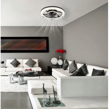 Globo Cirilla fekete-átlátszó távirányítós LED mennyezeti ventilátor (GLO-03644) LED 1 izzós IP20