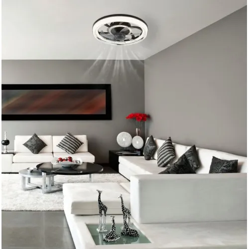 Globo Cirilla fekete-átlátszó távirányítós LED mennyezeti ventilátor (GLO-03644) LED 1 izzós IP20