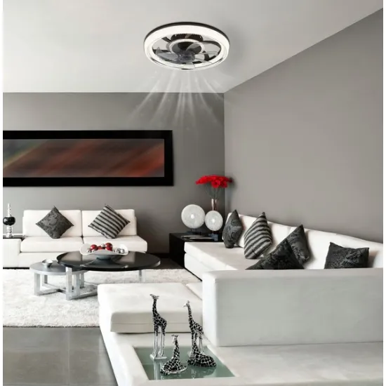 Globo Cirilla fekete-átlátszó távirányítós LED mennyezeti ventilátor (GLO-03644) LED 1 izzós IP20