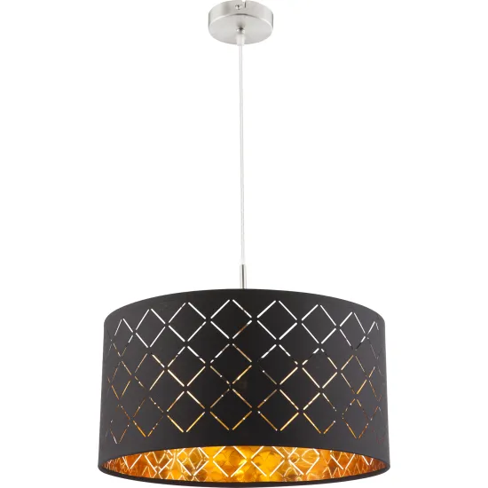 Globo Clarke nikkel-fekete függesztett lámpa (GLO-15229H) E27 1 izzós IP20