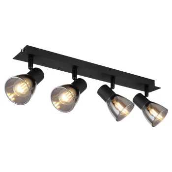 Globo Claude fekete-füstszürke mennyezeti spotlámpa (GLO-54307-4) E14 4 izzós IP20