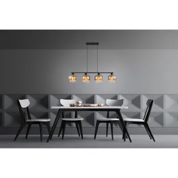 Globo Corry fekete-füstszürke függesztett lámpa (GLO-15839-4H) E27 4 izzós IP20