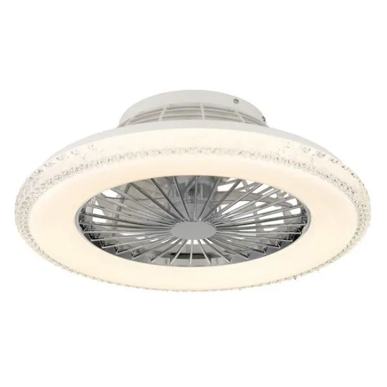 Globo Corusso króm-átlátszó kristály LED mennyezeti ventilátor (GLO-03654) LED 1 izzós IP20