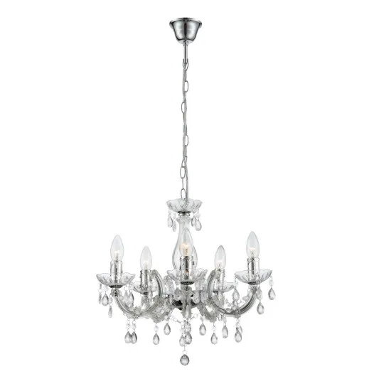 Globo Cuimbra II króm-átlátszó kristály csillár (GLO-63116-5) E14 5 izzós IP20