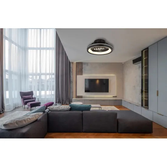 Globo Deanne fekete-opál távirányítós LED mennyezeti ventilátor (GLO-03665) LED 1 izzós IP20