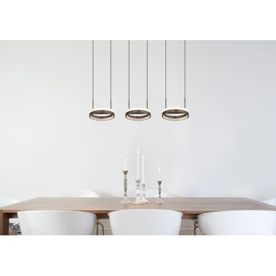 Globo Della fekete-szürke LED kristály függesztett lámpa (GLO-67179H2) LED 1 izzós IP20