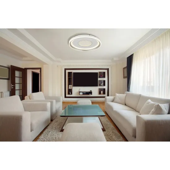 Globo Eila fehér-pezsgő   távirányítós LED mennyezeti lámpa (GLO-48558-48) LED 1 izzós IP20