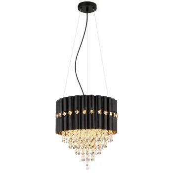 Globo Eleos fekete-átlátszó kristály csillár (GLO-63149-3) E27 1 izzós IP20