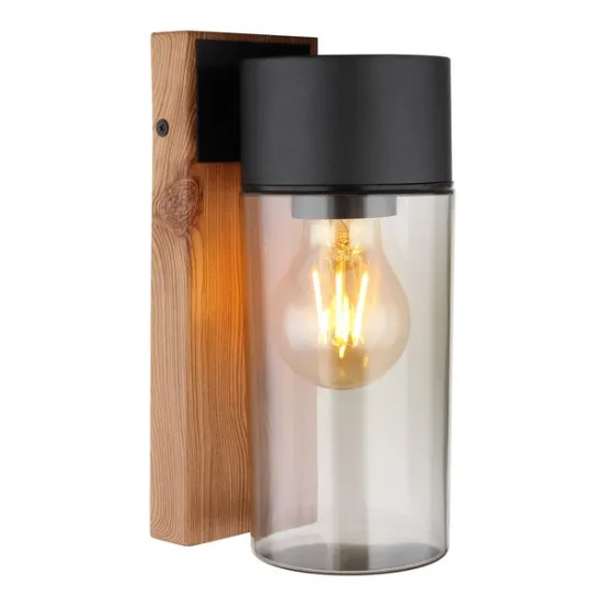 Globo Etsi barna-füstszürke kültéri fali lámpa (GLO-31975) E27 1 izzós IP44