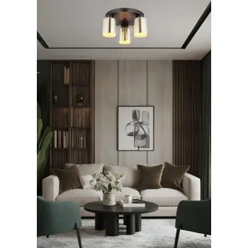 Globo Felicia szürke-króm mennyezeti lámpa (GLO-16056-3D) E27 3 izzós IP20