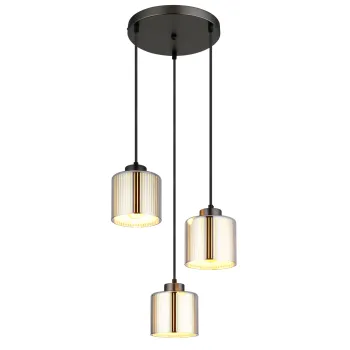 Globo Felicia szürke-króm függesztett lámpa (GLO-16056-3HR) E27 3 izzós IP20