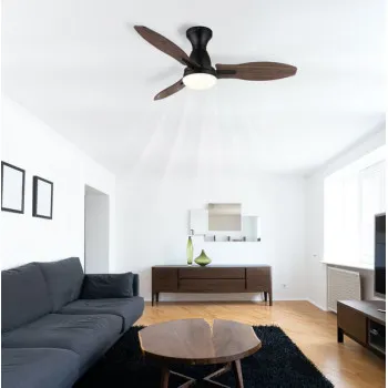 Globo Gale fekete-barna távirányítós LED mennyezeti ventilátor (GLO-03671B) LED 1 izzós IP20