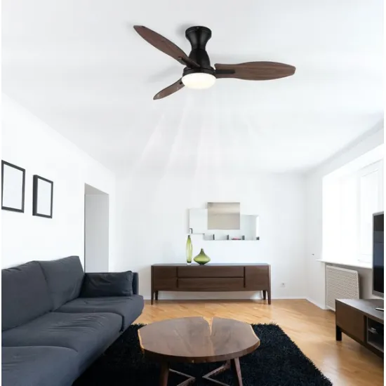 Globo Gale fekete-barna távirányítós LED mennyezeti ventilátor (GLO-03671B) LED 1 izzós IP20