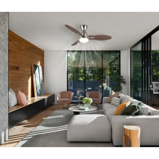 Globo Gale nikkel-barna távirányítós LED mennyezeti ventilátor (GLO-03671N) LED 1 izzós IP20