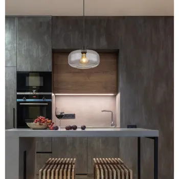 Globo Giuseppe fekete-füstszürke függesztett lámpa (GLO-15566H) E27 1 izzós IP20