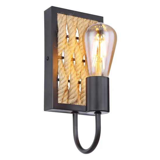 Globo Halia fekete-barna fali lámpa (GLO-15679W) E27 1 izzós IP20