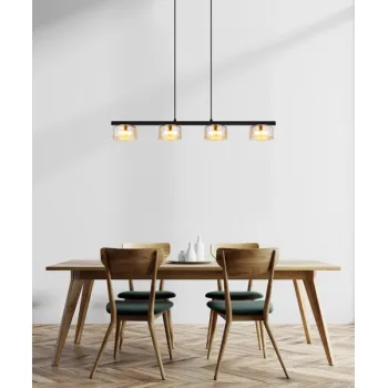 Globo Higgins fekete-borostyán  függesztett lámpa (GLO-16055-4HG) GX53 4 izzós IP20