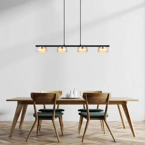 Globo Higgins fekete-borostyán  függesztett lámpa (GLO-16055-4HG) GX53 4 izzós IP20