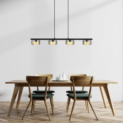 Globo Higgins fekete-füstszínű  függesztett lámpa (GLO-16055-4HS) GX53 4 izzós IP20