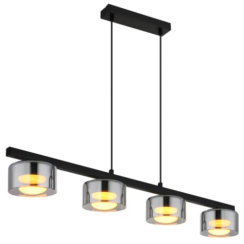 Globo Higgins fekete-füstszínű  függesztett lámpa (GLO-16055-4HS) GX53 4 izzós IP20