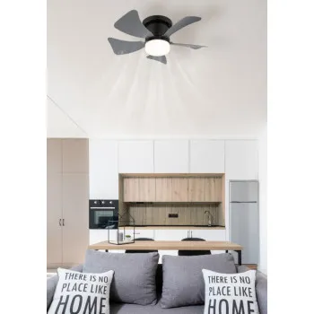 Globo Hines fekete-szürke távirányítós LED mennyezeti ventilátor (GLO-03609A) LED 1 izzós IP20