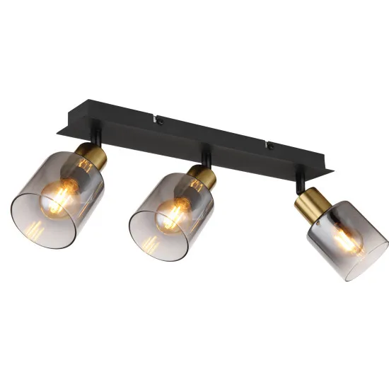 Globo Hollsy fekete-füstszürke mennyezeti spotlámpa (GLO-54310-3) E14 3 izzós IP20