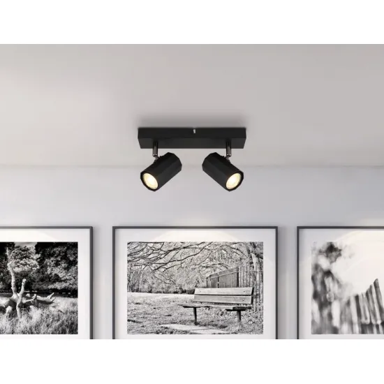 Globo James fekete fali spotlámpa (GLO-57918-2B) GU10 2 izzós IP20