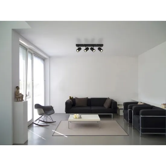 Globo James fekete fali spotlámpa (GLO-57918-4B) GU10 4 izzós IP20