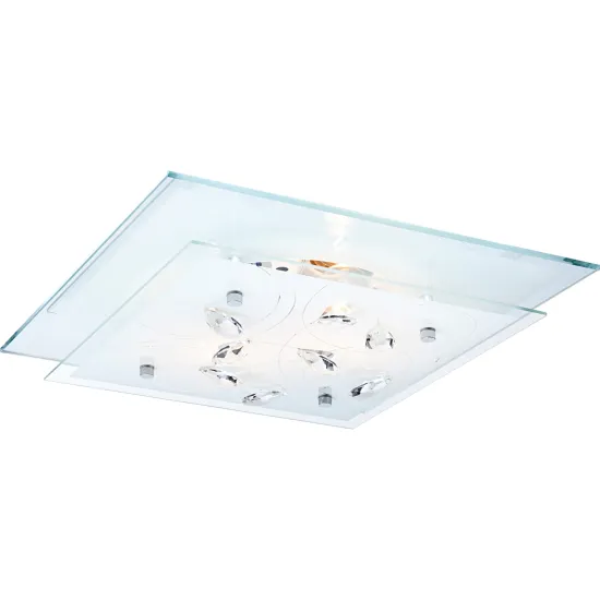 Globo Jasmina króm-fehér kristály mennyezeti lámpa (GLO-40408-2) E27 2 izzós IP20