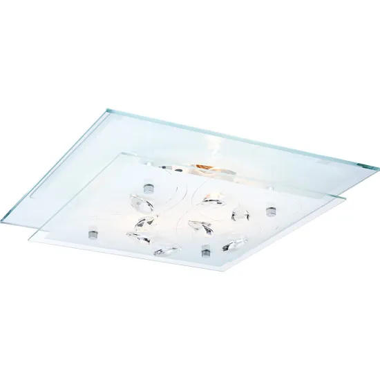 Globo Jasmina króm-fehér kristály mennyezeti lámpa (GLO-40408) E27 1 izzós IP20