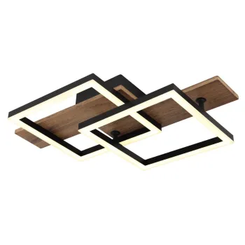 Globo Jeffry fekete-barna LED mennyezeti lámpa (GLO-67350-16) LED 1 izzós IP20