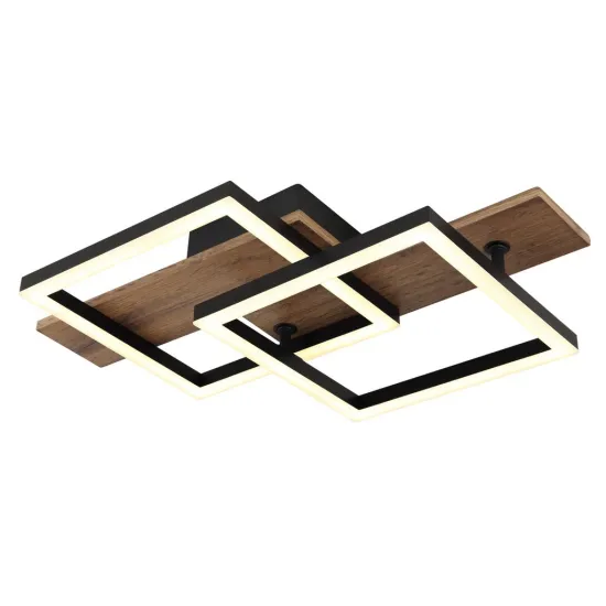 Globo Jeffry fekete-barna LED mennyezeti lámpa (GLO-67350-16) LED 1 izzós IP20