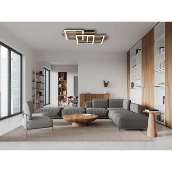 Globo Jeffry fekete-barna LED mennyezeti lámpa (GLO-67350-24) LED 1 izzós IP20