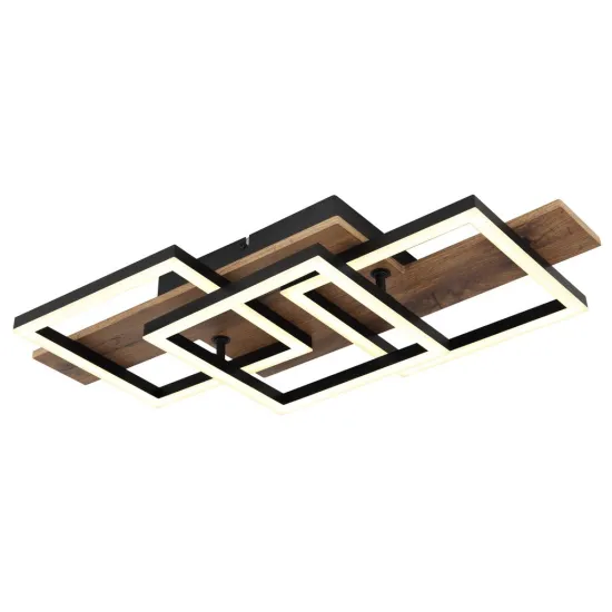 Globo Jeffry fekete-barna LED mennyezeti lámpa (GLO-67350-24) LED 1 izzós IP20