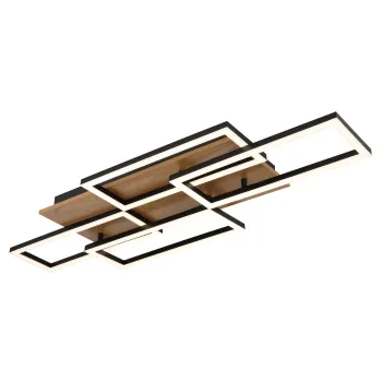 Globo Jeffry fekete-barna távirányítós LED mennyezeti lámpa (GLO-67359-40) LED 1 izzós IP20