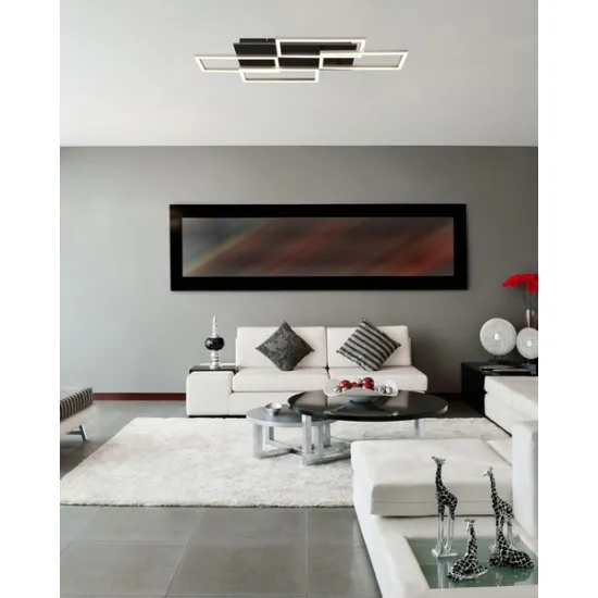 Globo Jeffry fekete-barna távirányítós LED mennyezeti lámpa (GLO-67359-40A) LED 1 izzós IP20