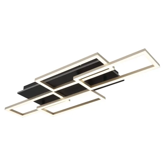 Globo Jeffry fekete-barna távirányítós LED mennyezeti lámpa (GLO-67359-40A) LED 1 izzós IP20