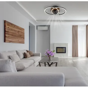 Globo Karen fekete távirányítós LED mennyezeti ventilátor (GLO-03661) LED 1 izzós IP20