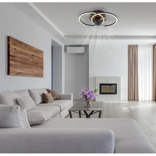 Globo Karen fekete távirányítós LED mennyezeti ventilátor (GLO-03661) LED 1 izzós IP20