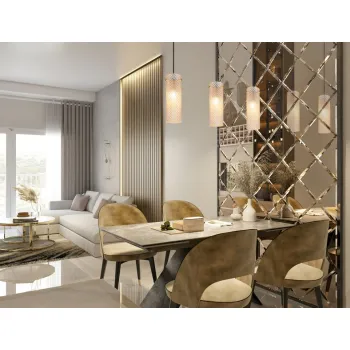 Globo Karolo arany-borostyán  függesztett lámpa (GLO-15775-3H) E14 3 izzós IP20