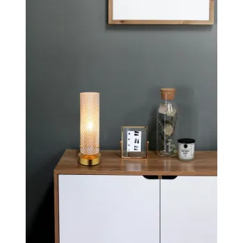 Globo Karolo arany-borostyán  asztali lámpa (GLO-15775T) E14 1 izzós IP20