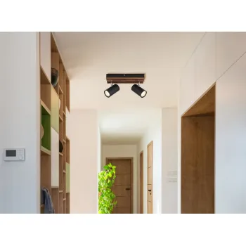 Globo Kayden fekete-barna mennyezeti spotlámpa (GLO-57909-2) GU10 2 izzós IP20