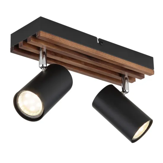 Globo Kayden fekete-barna mennyezeti spotlámpa (GLO-57909-2) GU10 2 izzós IP20